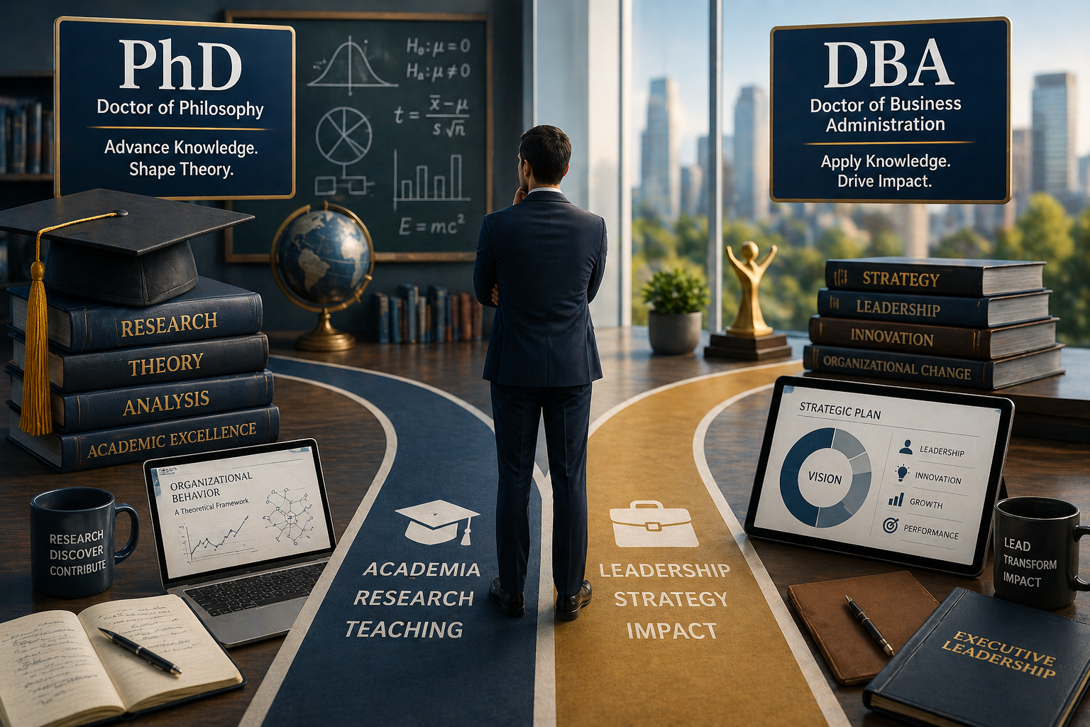 Difference Between PhD and DBA for Business Leadership Careers (2026 Complete Guide)