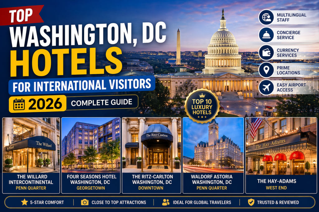 Top Washington DC Hotels for International Visitors 2026: Best Luxury & Stay Guide